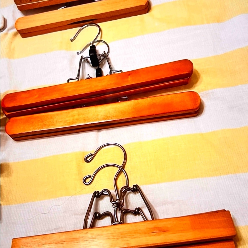 Set of 6 Wooden Pant/ Skirt Hangers